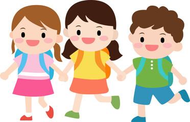 등교하는아이들