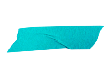 Ripped torn paper adhesive blue masking tape on transparent background