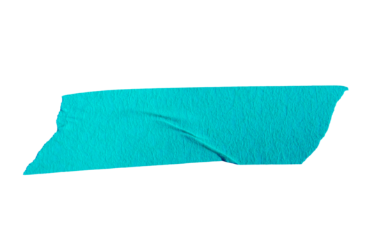Ripped torn paper adhesive blue masking tape on transparent background - Powered by Adobe