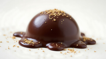Chocolate Easter egg with hazelnuts isolated on a white background