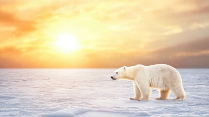 net zero climate Polar bear on a shrinking ice cap alongside renewable energy visuals, linking net zero climate efforts to wildlife protection.