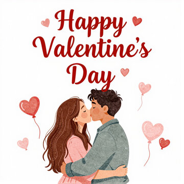 Happy Valentine's Day Couple Postcard 