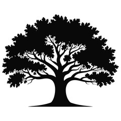 Obraz premium Oak Tree Logo Design on transparent background, perfect for modern branding, nature-themed projects, environmental companies, eco-friendly business logos, outdoor products, landscape services