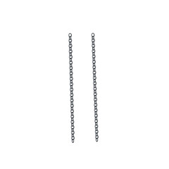 Two vertical parallel hanging metal chains isolated