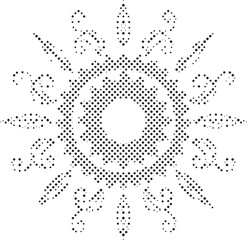 halftone snowflake design element
