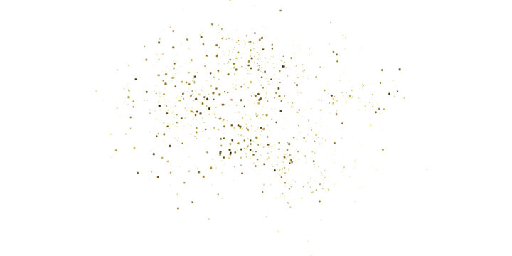 A sprinkle of fine gold glitter particles creating a beautiful abstract texture on white