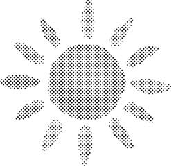 halftone sun graphic design element