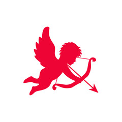 Red Cupid Angel Love Illustration