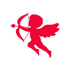 Red Cupid Angel Love Illustration