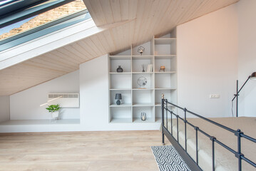 Modern Attic Bedroom With Loft Windows and Minimalist Interior Design