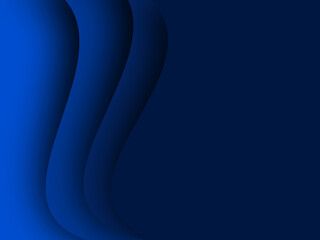 Minimal dark blue abstract wave background with layered curves and soft shadows. Clean modern design ideal for corporate branding, presentations, websites, technology visuals, and professional creativ