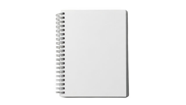 Blank spiral notebook isolated on transparent background