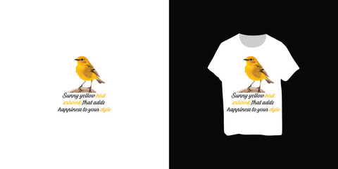 Vector Yellow Bird T-shirt Design Fully Editable High Quality