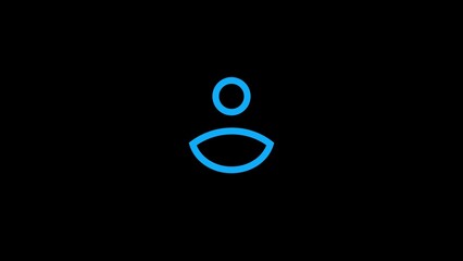 Simple blue user icon on black background
