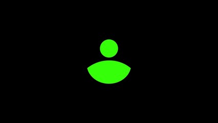 Bright green silhouette of a person against a black background