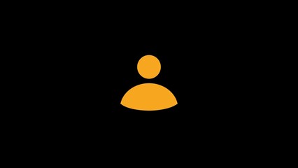 Simple orange silhouette of a person on a black background