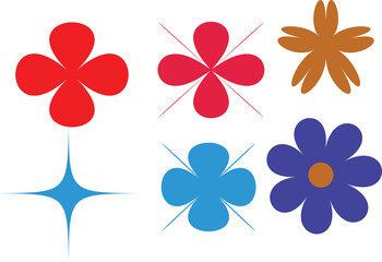 Fototapeta premium set of colorful flowers
