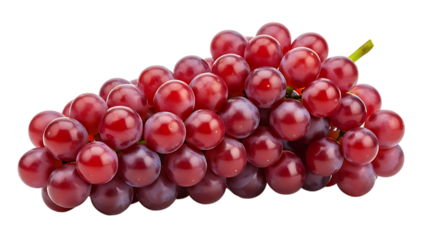 Fresh Red Grapes Bunch with Juicy Sweet Fruit Isolated on White Background for Healthy Food Concept
