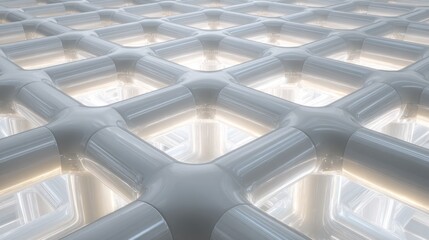 Obraz premium Abstract grid pattern with glowing interior illuminated design element