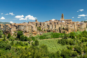 Pitigliano Etruscan tufa town in Tuscany Italy