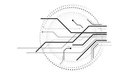 Grey white Abstract technology background with various technology elements