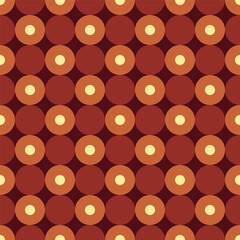 Retro Geometric Circle Seamless Pattern with Earth Tone Color Palette
