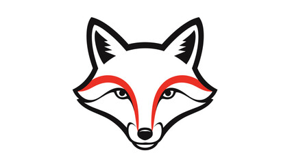 Obraz premium Striking Fox Head Vector Illustration with Bold Red and Black Accents.
