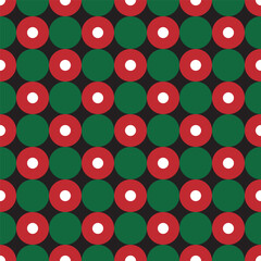 Minimalist Round Circle Dot Pattern in Red Green and White Decoration