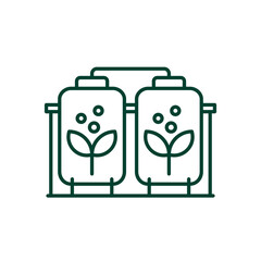 biogas storage icon, industrial gas tanks line vector