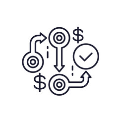Methodology line icon, business process vector