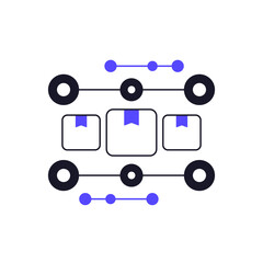 streamline production icon with boxes