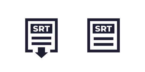 SRT file icons on white, vector