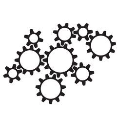 Gears icons set. Icon of loading, development, process, evolution, operation, develop. Vector illustration.