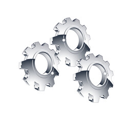 Gears icons set. Icon of loading, development, process, evolution, operation, develop. Vector illustration.