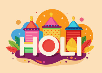 Celebrating holi with colorful diyas