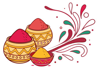 Vibrant holi celebration with colorful powders