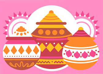 Vibrant traditional pottery display