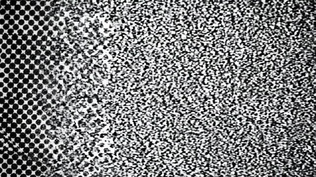 Black and white halftone pattern with dots and texture on white background isolated on white background