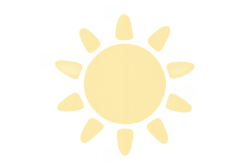 Yellow sun icon representing summer and heat
