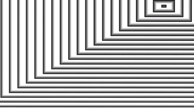 Nested grayscale squares creating an optical illusion with shadow.