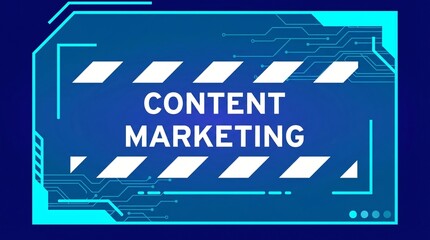 Obraz premium Content marketing strategy with modern digital circuit board design