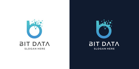 Data logo design with letter b concept idea © arsyi_06