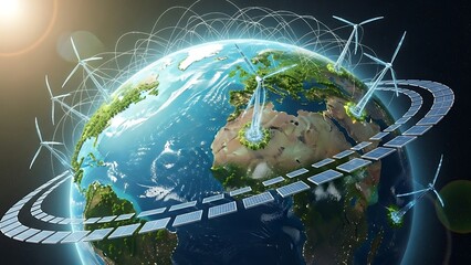 Sustainable Green Energy Future Eco Nature Background