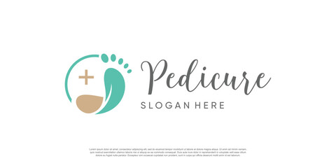 Fototapeta premium Pedicure logo design with creative abstract concept idea