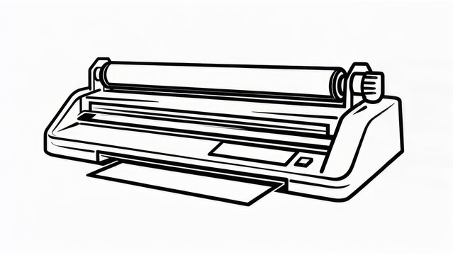 Detailed illustration of a laminator machine for document protection and preservation.