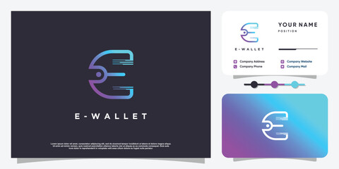 E wallet logo design with modern creative concept idea