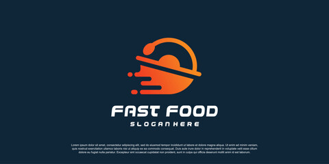 Obraz premium Food logo design template with modern style