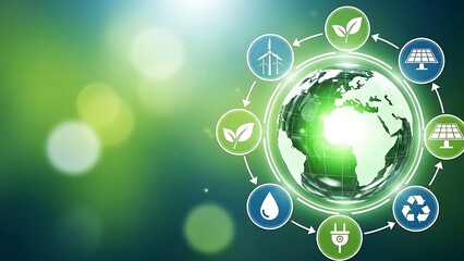 Green Energy and Sustainability Nature Background Concept