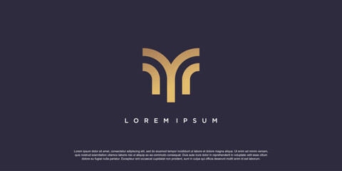 Letter M logo design template with simple and unique