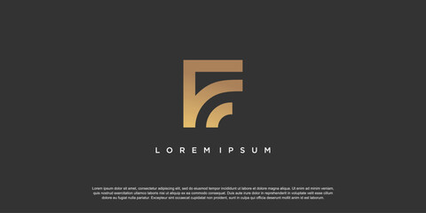 Letter F logo design template with simple and unique